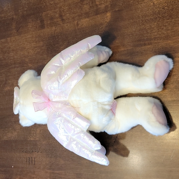 TY ORIGINAL BEANIE BUDDY 1999 Stuffed Plush Pink Wings HALO The Angel Bear W/Tag - Picture 4 of 5